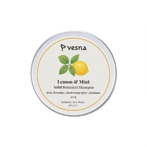 Champú sólido para el cabello Vesna Limón y menta 80 g
