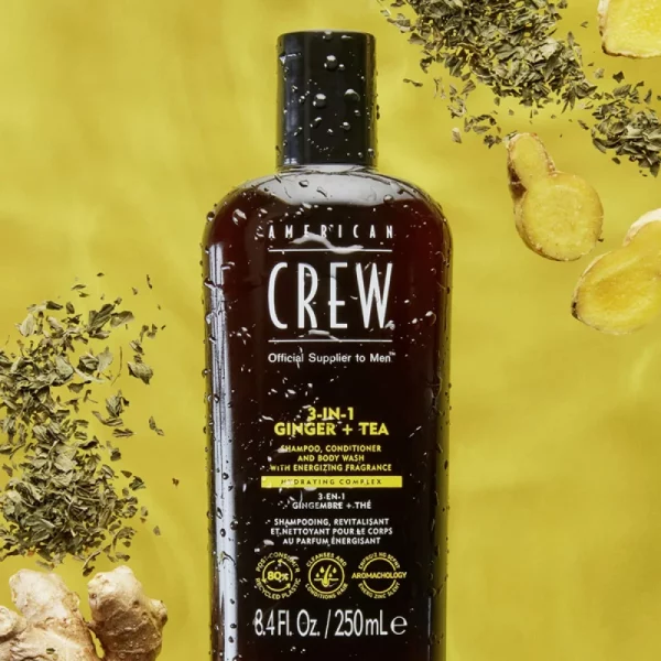 Champú (3 en 1) American Crew Shampoo Conditioner and Body Wash Ginger Tea 250 ml